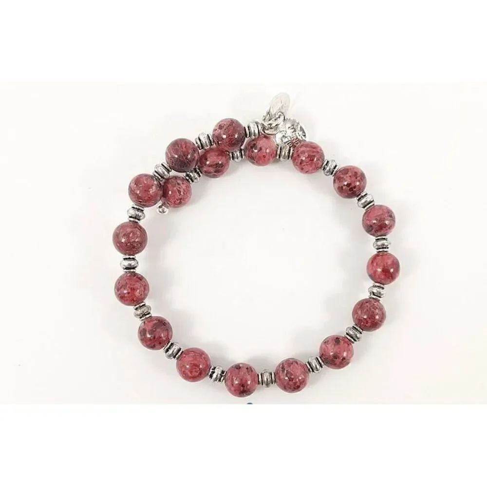 Wind & Fire Rhodonite Wrap Bracelet New - Picture 2 of 7